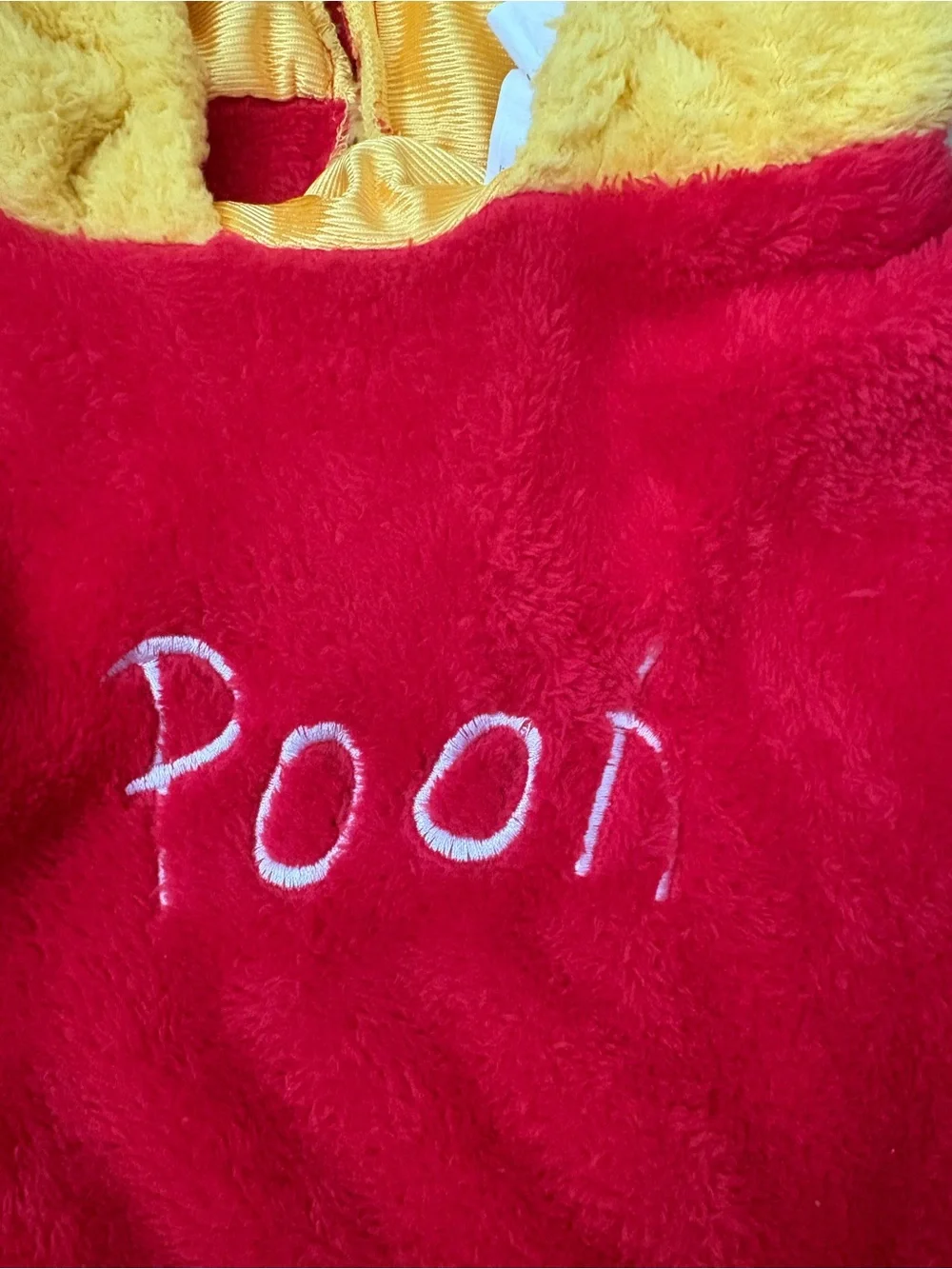 Disney Winnie the Pooh Plush Hooded Costume in Yellow and Red - Picture 2 of 5